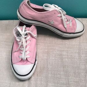 Pink Converse One Star shoes